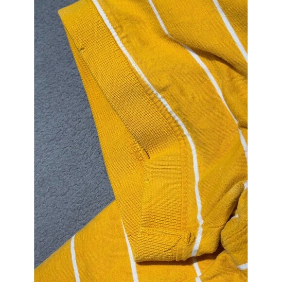 Aeropostale Mens Yellow Polo Shirt Cotton Horizontal Striped Embroidered Logo XL - Picture 14 of 16